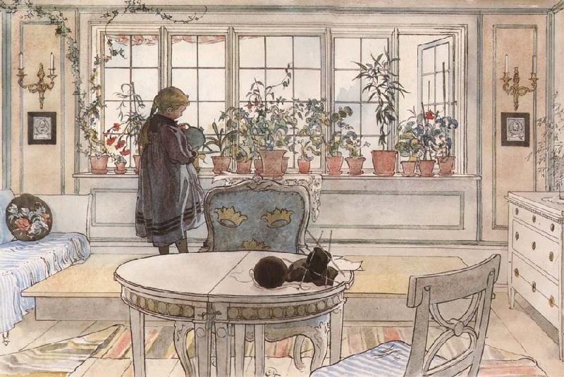 Carl Larsson Vacation Reading Assignment France oil painting art